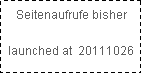 Textfeld: Seitenaufrufe bisher launched at  20111026